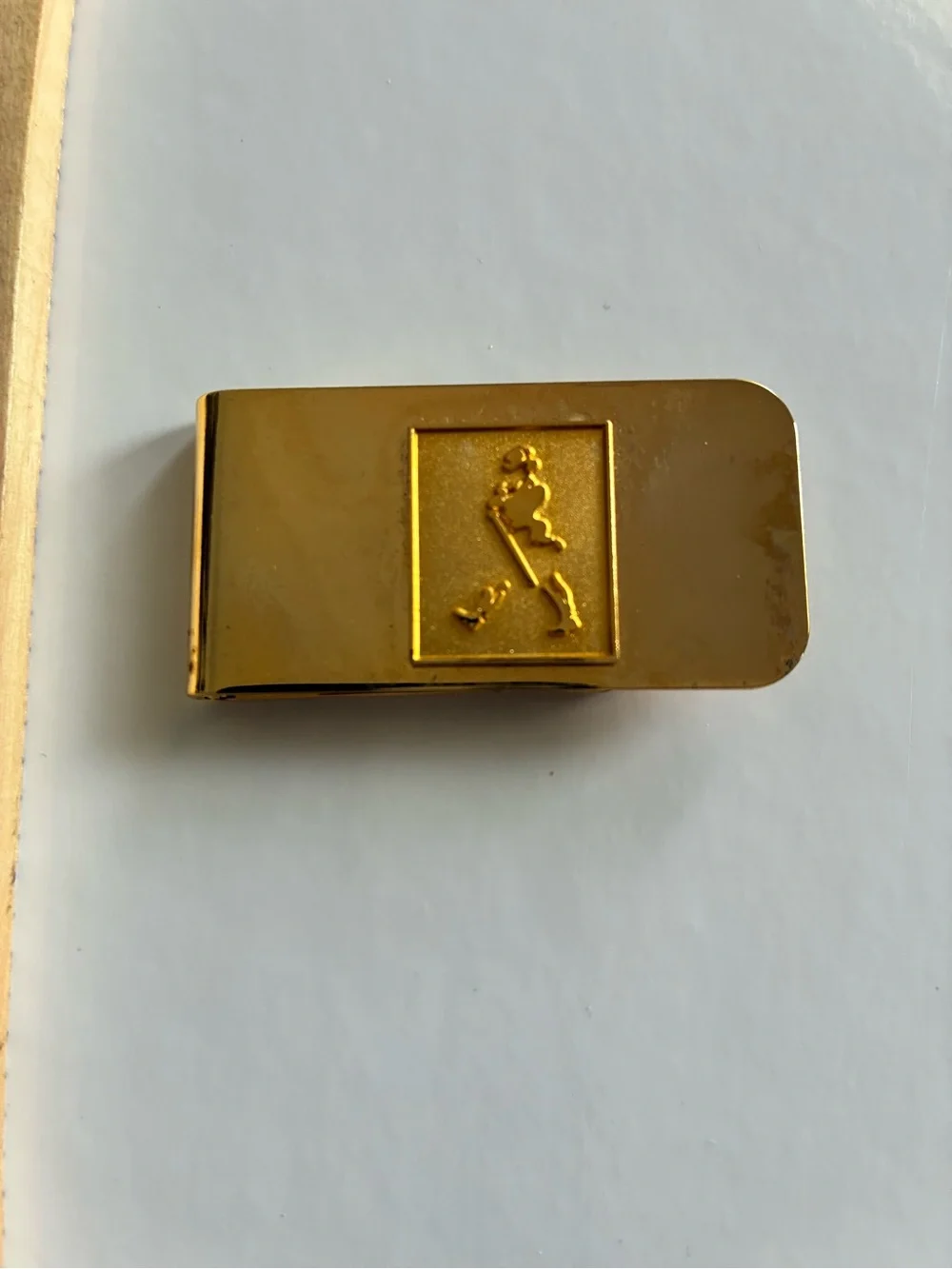 Vintage Gold Money Clip with Runner Emblem - Unbranded